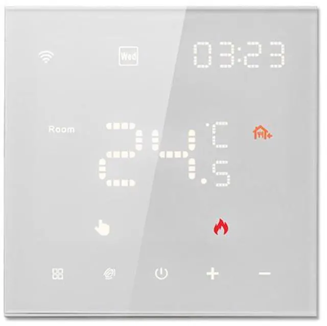 Main image of Tuya Smart Graphene Electric Floor Heating Thermostat, WiFi Temperature Controller for Gas Boiler, Smart Voice Control Compatible with Alexa & Google Home 3A White