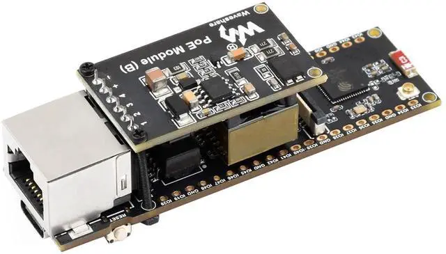 Main image of ESP32-S3 Ethernet Development Board, Support Wi-Fi & Bluetooth,10/100Mbps RJ45 ETH Port Ethernet Communication, 240MHz Dual Core Processor, Onboard Type-C Port and TF Card Slot, with PoE Module