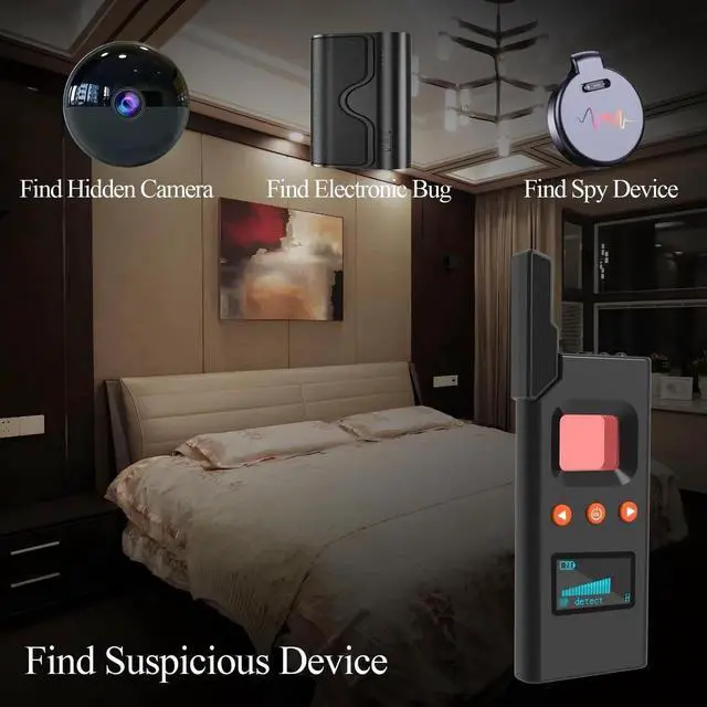 Alt view image 5 of 5 - KEULGOUL Hidden Camera Detector & RF Bug Finder, Portable GPS Tracker Detector and Bug Sweeper for Privacy Protection in Car, Hotel, Office, Home & Travel
