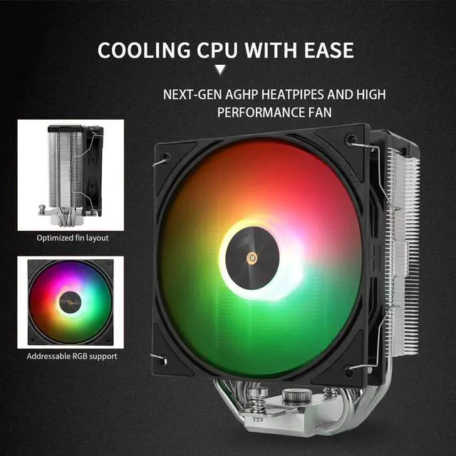 Alt view image 4 of 5 - Thermalrlght Assassin X 120R Digital ARGB Black CPU Cooler, 120mm PWM Quiet CPU Fan, AGHP 4th Technology, Support Intel lga1700/1851/1150/1151/1200,AMD:AM4/AM5,Digital Screen Top Cover