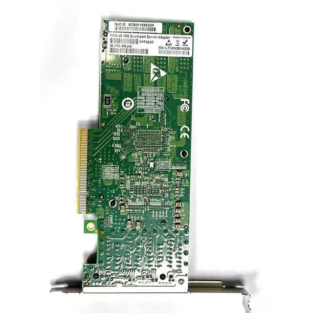 Alt view image 4 of 7 - PCIe x8 10 Gigabit Quad-Lane Ethernet Server Network Card with RJ45 10 Gigabit Connector XL710