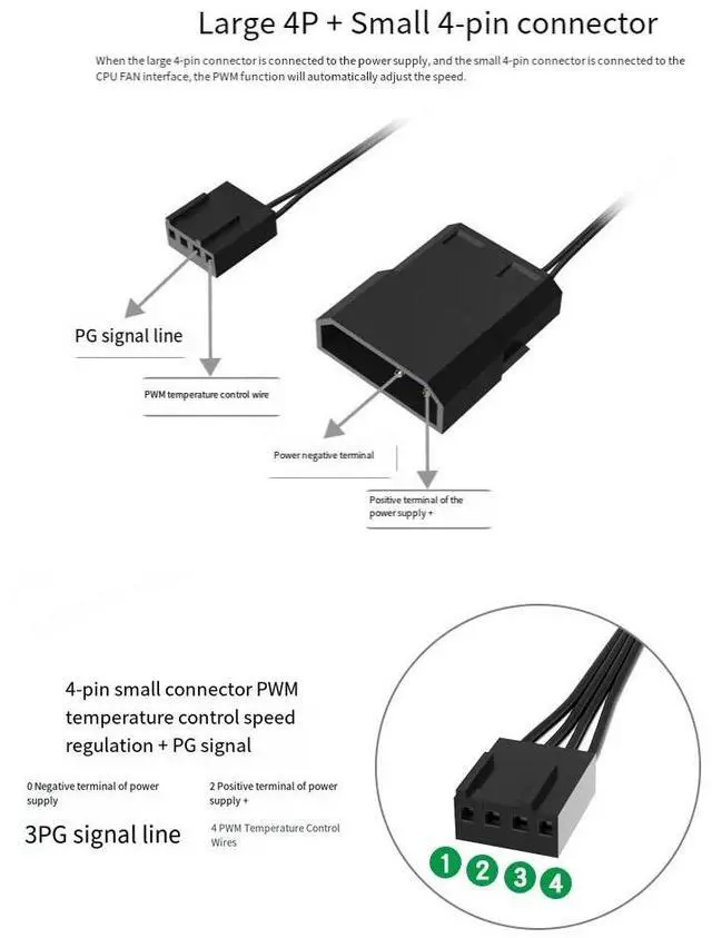 Alt view image 6 of 6 - PU-FS6M-J PC Water Cooling Pump Integrated PWM Smart Speed Control Pump, 3.5M Head Pressure for Liquid Cooling Systems Small 4-Pin Single Connector