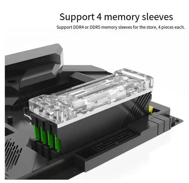 Alt view image 7 of 7 - MEO-PM0A Memory Water Block PC Liquid Cooling RAM Block, Supports Up to 4 Memory Modules