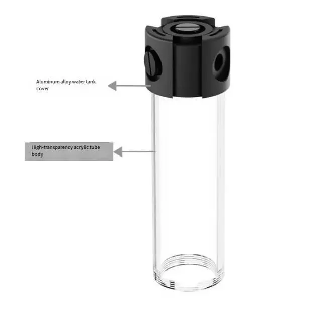 Alt view image 6 of 6 - Integrated pump expansion water tank PJ-PM6SX with metal cover, outer diameter fitted with a one-way plug. white-285mm