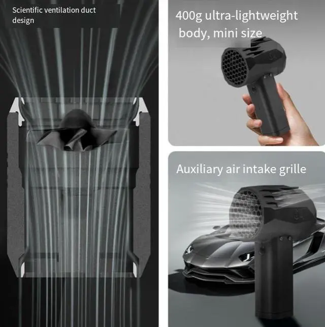 Alt view image 3 of 5 - MINI X64 Portable Turbo Fan High-Speed Brushless Motor Handheld Air Duster 20W Fast Charging Mini Blower Fan