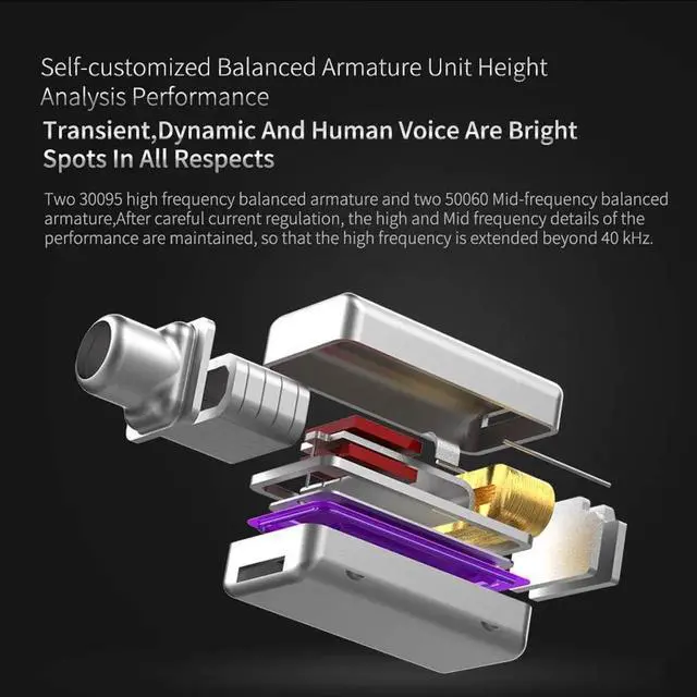 Alt view image 6 of 6 - KZ ZS10 Pro in Ear Monitor Earbuds Headphone, HiFi KZ Earphone with 4BA and 1DD Drivers, KZ Upgraded ZS10 Pro with Detachable 0.75mm 2 Pin 6N OFC Cable (Black No Mic)
