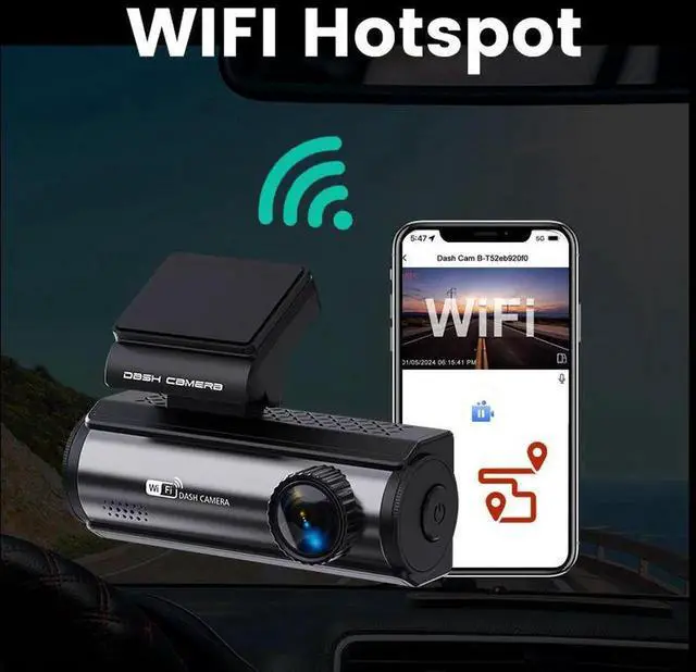Alt view image 5 of 5 - 4K WiFi GPS Mini Dashcam 2-Channel Car Dvr FHD Car Video Recorder Front & Rear Dash Camera with Night Vision