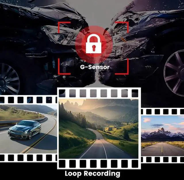 Alt view image 3 of 5 - 4K WiFi GPS Mini Dashcam 2-Channel Car Dvr FHD Car Video Recorder Front & Rear Dash Camera with Night Vision