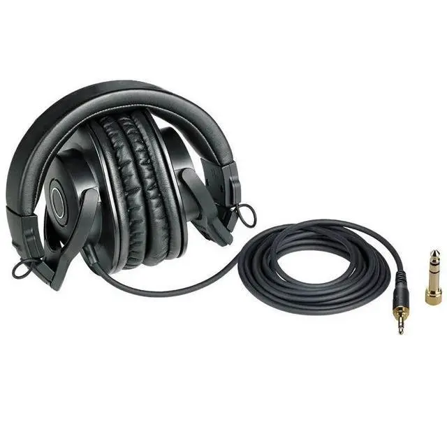 Alt view image 5 of 6 - Audio-Technica ATH-M30x Closed-Back Headphones, Foldable Over-Ear Wired Studio Headphones, Professional Reference Headphones for Recording Mixing & Music Production