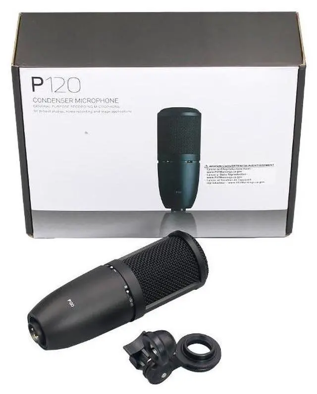 Alt view image 4 of 5 - P120 Large-Diaphragm Condenser Microphone Cardioid, XLR, Low-Noise, for Audiobook/Streaming/Vocal Recording/Podcast
