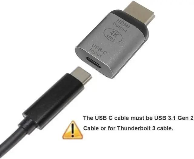 Alt view image 5 of 7 - USB C Type C Female to HDMI Male Adapter 4K 60Hz USB C 3.1 to HDMI Plug Converter for Macbook Pro Chromebook Pixel Samsung S10