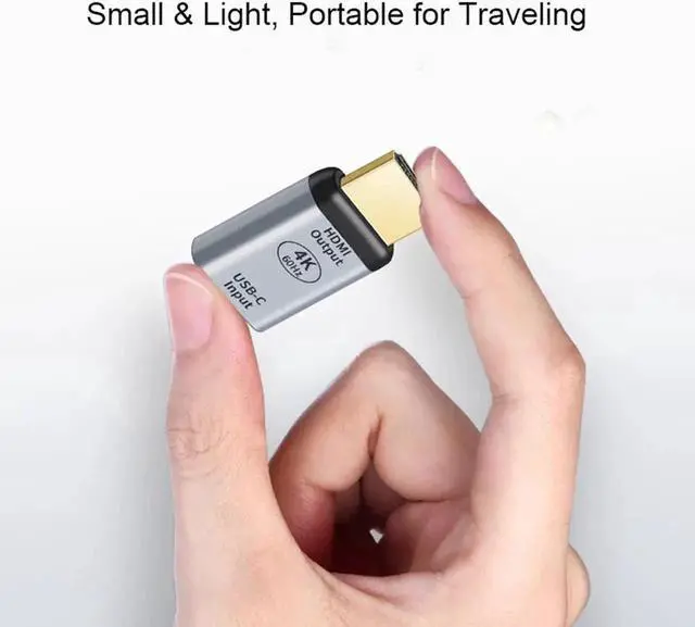Alt view image 7 of 7 - USB C Type C Female to HDMI Male Adapter 4K 60Hz USB C 3.1 to HDMI Plug Converter for Macbook Pro Chromebook Pixel Samsung S10