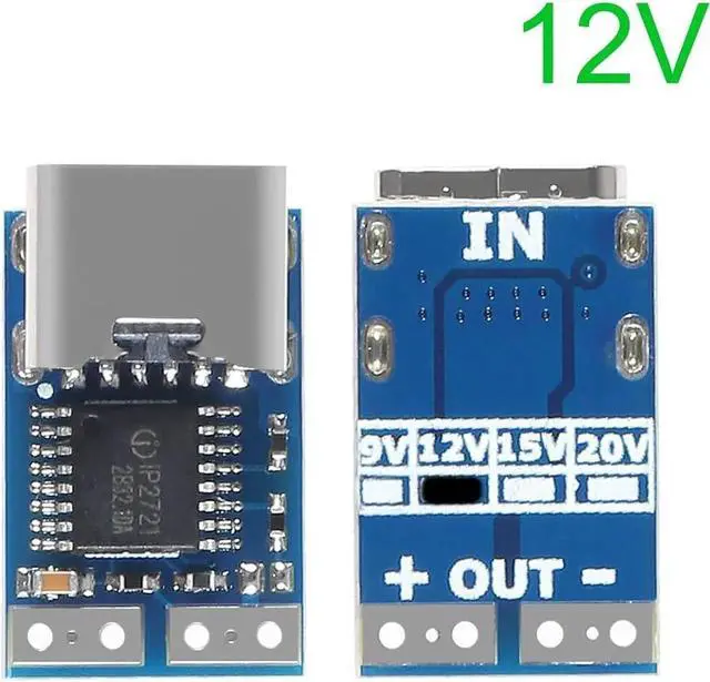 Alt view image 5 of 7 - 10 Pack Type-C PD Decoy Module,USB-C PD 12V DC Fixed Voltage Power Trigger Module 5A Type-C Female Input