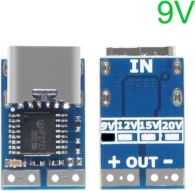 Alt view image 5 of 6 - 10pcs USB-C PD 9V DC Fixed Voltage Power Trigger Module 5A Type-C Female Input