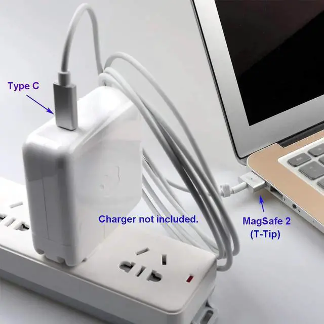 Alt view image 3 of 7 - USB-C Type C to Magsafe 2 T-Tip Power Adapter Charging Cable works for Apple Macbook Pro/MacBook Air (T-Tip)