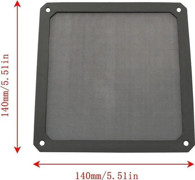 Alt view image 6 of 6 - 4pcs 140mm PC Fan Dust Filter Magnetic Frame Computer Fan Grills Dust Mesh PC Cooler Filter Screen Dustproof Case Covers 14cm x 14cm, Black