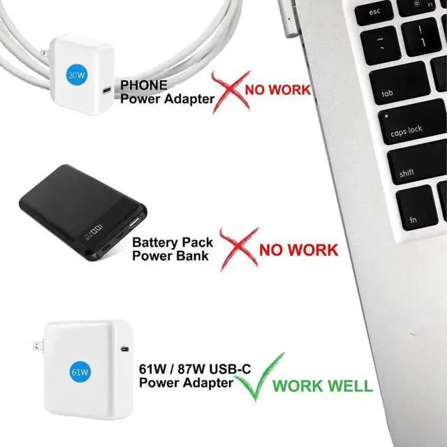 Alt view image 2 of 7 - USB-C Type C to Magsafe 2 T-Tip Power Adapter Charging Cable works for Apple Macbook Pro/MacBook Air (T-Tip)
