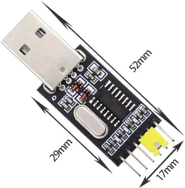 Alt view image 3 of 7 - USB2.0 Type-A to TTL Converter UART STC Module Serial Programmer CH340G CH340 3.3V 5V Adapter Replace PL-2303