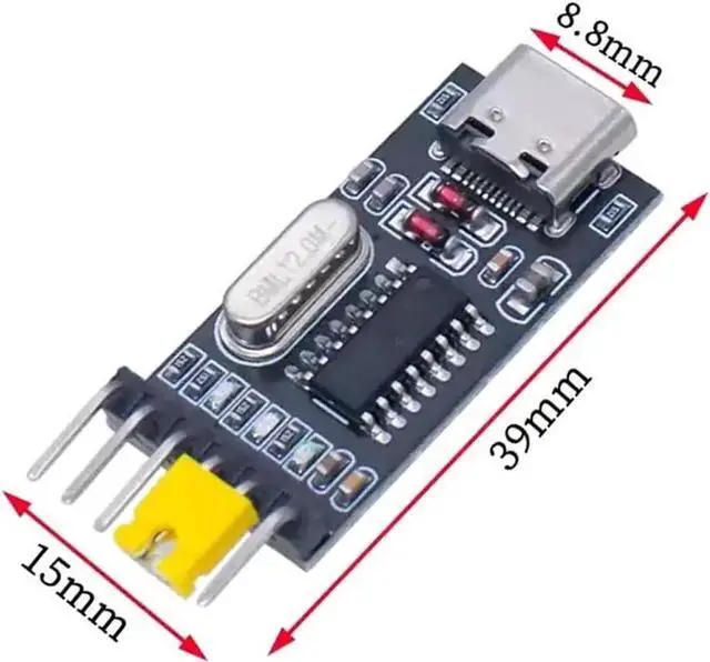 Alt view image 4 of 7 - USB-C Type-C Female to TTL Converter UART STC Module Serial Programmer CH340G CH340 3.3V 5V Adapter Replace PL-2303