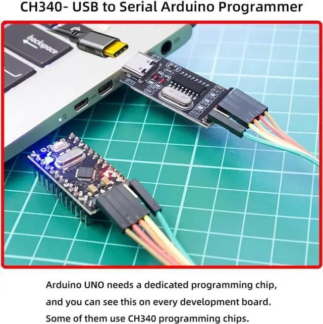 Alt view image 7 of 7 - USB-C Type-C Female to TTL Converter UART STC Module Serial Programmer CH340G CH340 3.3V 5V Adapter Replace PL-2303