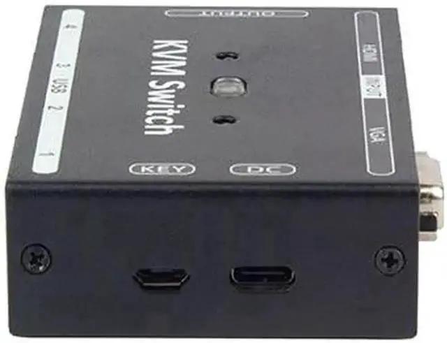 Alt view image 3 of 6 - KVM Switch 2 in 1 out VGA HDMI sharer computer host monitor share USB keyboard mouse printer