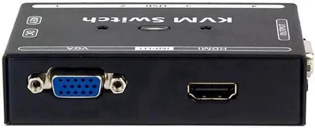 Alt view image 4 of 6 - KVM Switch 2 in 1 out VGA HDMI sharer computer host monitor share USB keyboard mouse printer