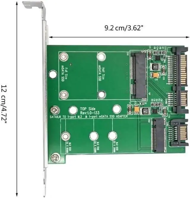 Alt view image 3 of 6 - M.2 NGFF Msata SSD to Sata 3.0 2.5" Adapter M.2 SSD Converter Riser Card for PC Laptop Add On Card up to 6Gdps