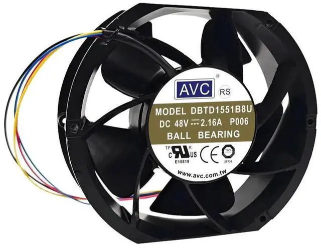 Alt view image 3 of 3 - For AVC DBTD1551B8U 172x150x51mm DC 48V 2.16A Industrial Cooling Fan 5000RPM High Airflow 382CFM Dual Ball Bearing Cabinet Fan