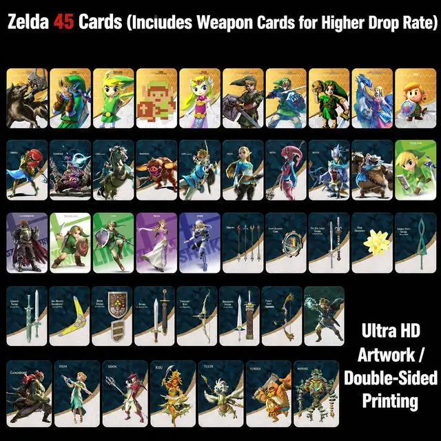 Alt view image 2 of 5 - 45 PCS NFC Game Cards Compatible with The Legend of Zelda Series - For Tears of the Kingdom, Breath of the Wild, Skyward Sword on Nintendo Switch