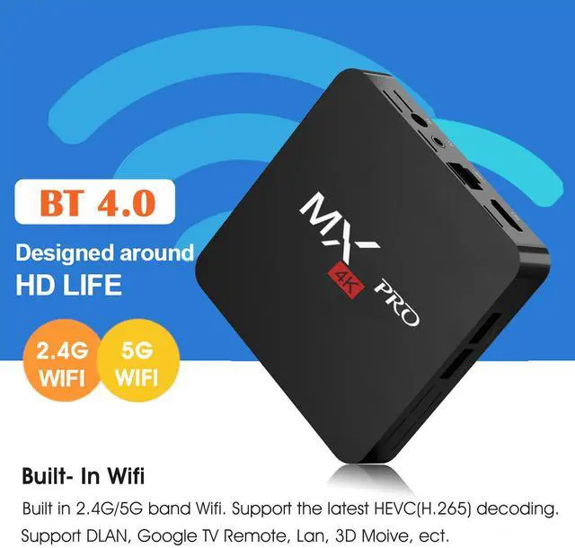 Alt view image 2 of 7 - 4K Android TV Box 13.0 - Amlogic S905 Streaming Device with Dual WiFi , 1GB+8GB Smart Media Player for Home Entertainment, Supports HDR10+ Dolby
