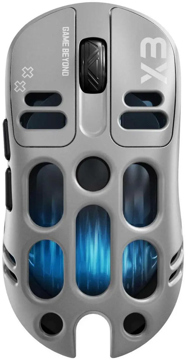 Main image of Wireless Gaming Mouse - Tri-Mode (2.4GHz/Bluetooth/Wired) RGB Lightweight Mouse with Honeycomb Shell, 16000 DPI, Rechargeable for PC/Mac/Laptop Silver
