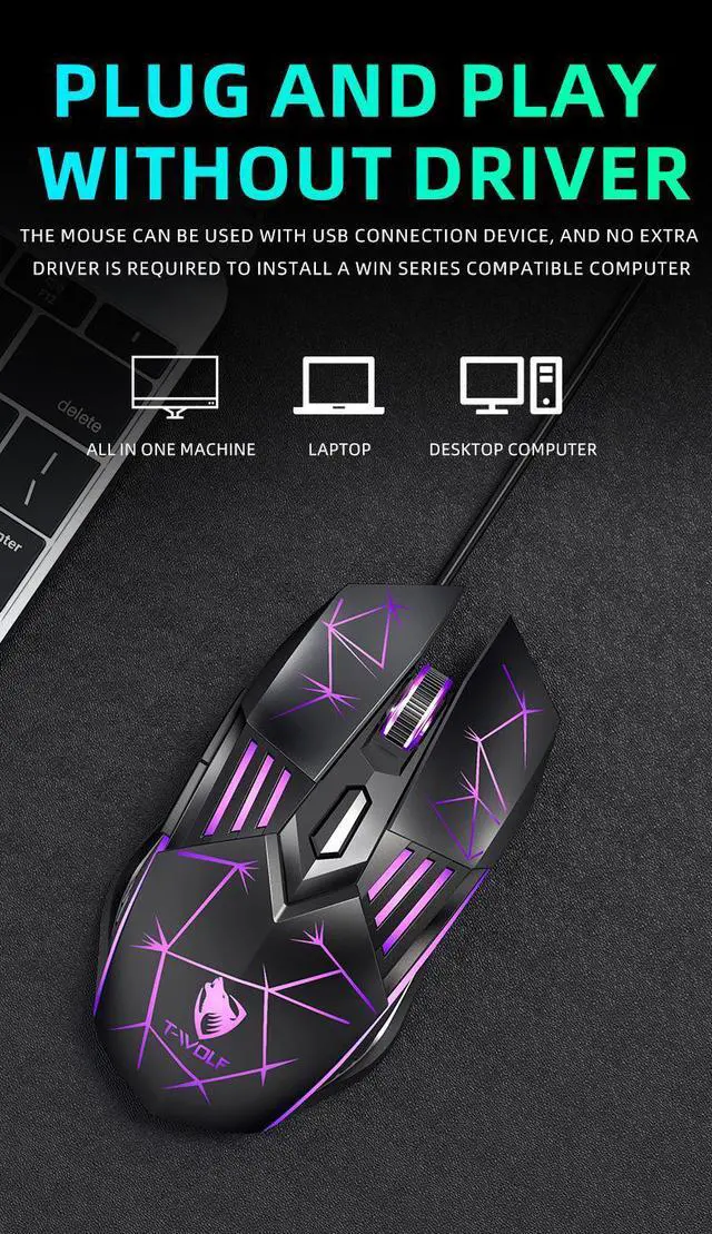 Alt view image 4 of 7 - G560 Wired Gaming Mouse - RGB LED Backlit Mechanical Ergonomic Mouse, Blue Armor Design PC Gaming Mouse for Computer Gamer