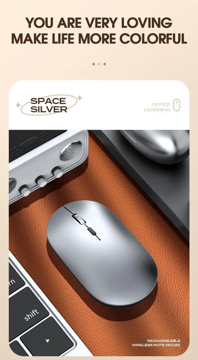 Alt view image 2 of 7 - X2 Dual Mode Wireless Mouse - Bluetooth & 2.4GHz Rechargeable Silent Mouse with Type-C Charging, Portable Computer Mouse for Laptop Tablet PC