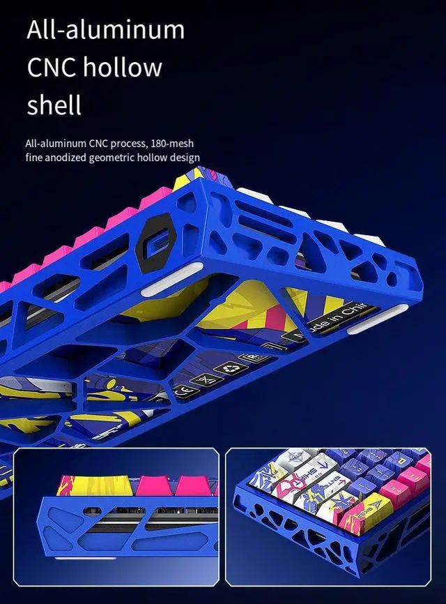 Alt view image 7 of 7 - 61-Key Magnetic Switch Mechanical Keyboard - 8000Hz Polling Rate RGB Gaming Keyboard, Hot-Swappable Hall Effect Switches, Aluminum Alloy Frame for Esports