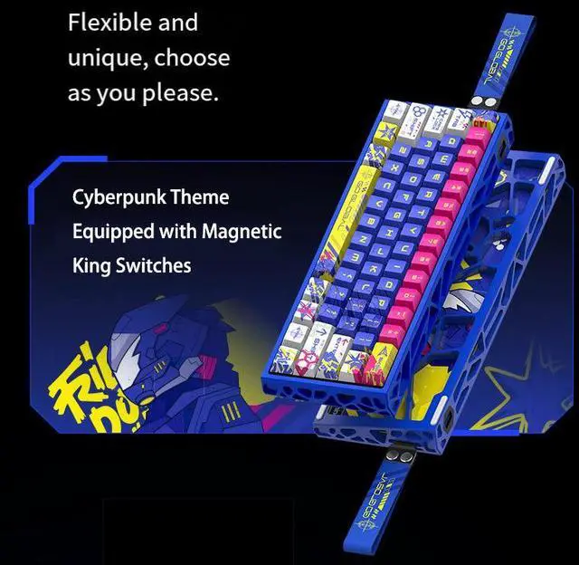 Alt view image 4 of 7 - 61-Key Magnetic Switch Mechanical Keyboard - 8000Hz Polling Rate RGB Gaming Keyboard, Hot-Swappable Hall Effect Switches, Aluminum Alloy Frame for Esports