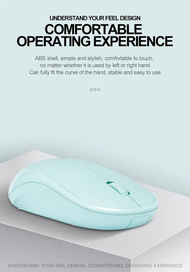 Alt view image 5 of 7 - Q18 Wireless Mouse - Portable 2.4GHz Battery Powered Computer Mouse, Ergonomic Silent Click Mouse for Laptop Notebook PC Office Use