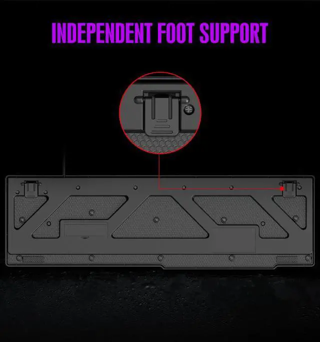 Alt view image 7 of 7 - T20 Gaming Keyboard - 104 Keys Mechanical Feel Wired Keyboard, RGB Backlit Floating Keycap Quiet Membrane Keyboard for PC Gamer
