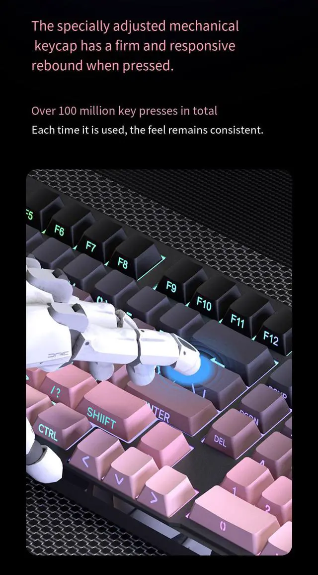 Alt view image 6 of 7 - IP98 Tri-Mode Gaming Keyboard - Mechanical Feel RGB Wired Keyboard with Bluetooth & 2.4GHz Wireless Connection, USB Keyboard for PC Gamer