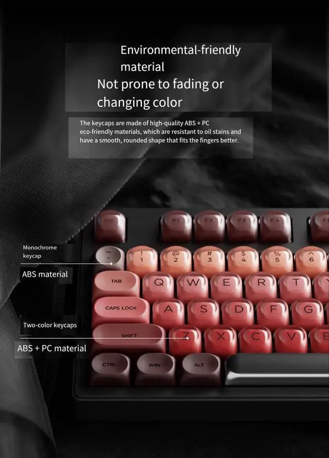 Alt view image 5 of 7 - Premium Wireless Keyboard - Mechanical Feel Bluetooth Keyboard with Quiet Keys, Stylish Computer Keyboard for Office Laptop PC
