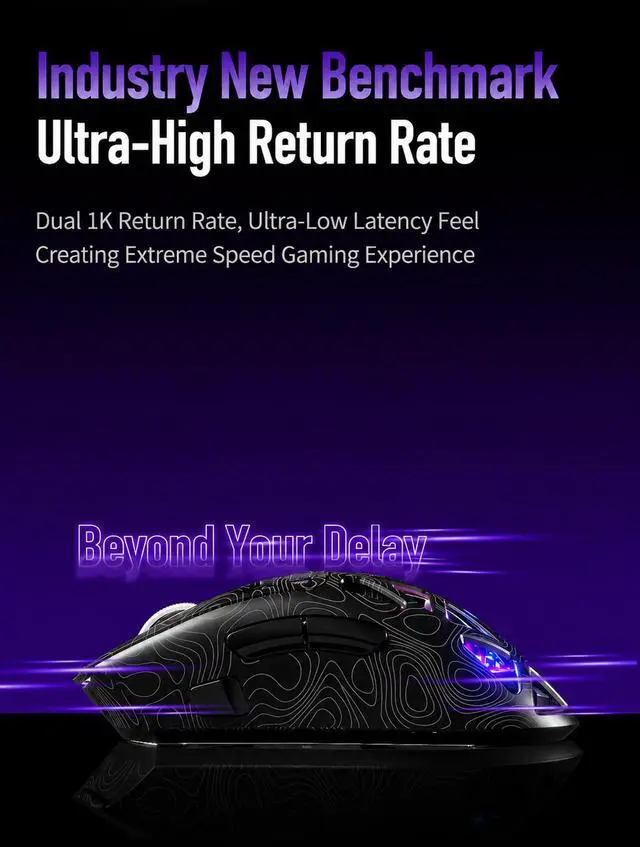 Alt view image 6 of 7 - G11 Wireless Gaming Mouse, Tri-Mode Bluetooth/2.4G/Wired Lightweight Mouse with PAW3311 Sensor, Honeycomb Shell RGB Gaming Mice,