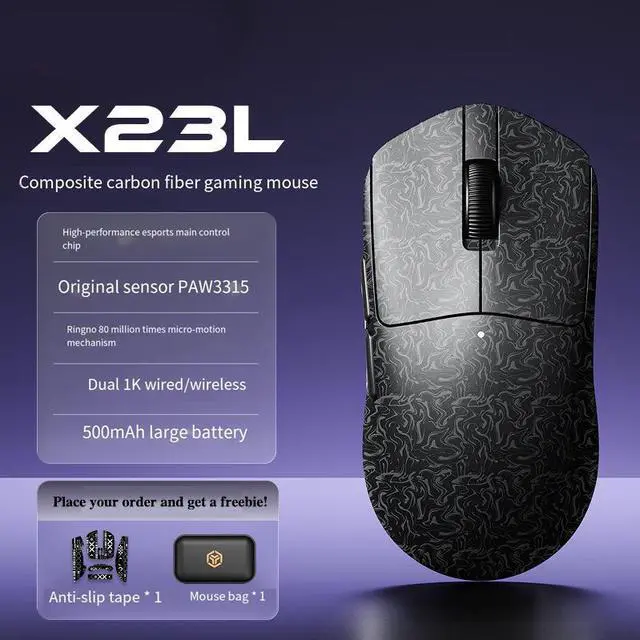 Alt view image 2 of 7 - X23 Wireless Gaming Mouse, Tri-Mode Bluetooth Mouse with Lightweight Mechanical Design, RGB Rechargeable Computer Mouse, Ergonomic Esports Mouse for PC Laptop Gaming