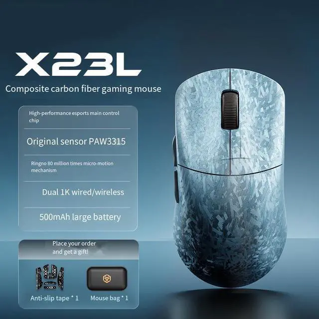 Alt view image 2 of 7 - X23 Wireless Gaming Mouse, Tri-Mode Bluetooth Mouse with Lightweight Mechanical Design, RGB Rechargeable Computer Mouse, Ergonomic Esports Mouse for PC Laptop Gaming