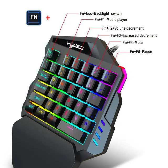 Alt view image 2 of 7 - 35 Keys One Handed Gaming Keyboard and Mouse Combo Portable Mobile Gaming Keyboard for PUBG FPS Games, Compact PC Gamer Keyboard