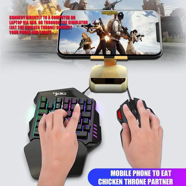 Alt view image 4 of 7 - 35 Keys One Handed Gaming Keyboard and Mouse Combo Portable Mobile Gaming Keyboard for PUBG FPS Games, Compact PC Gamer Keyboard