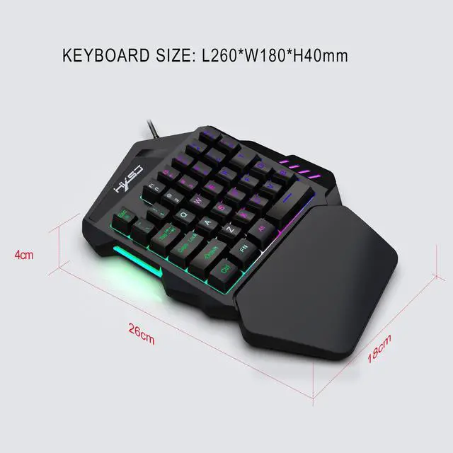Alt view image 3 of 7 - 35 Keys One Handed Gaming Keyboard and Mouse Combo Portable Mobile Gaming Keyboard for PUBG FPS Games, Compact PC Gamer Keyboard