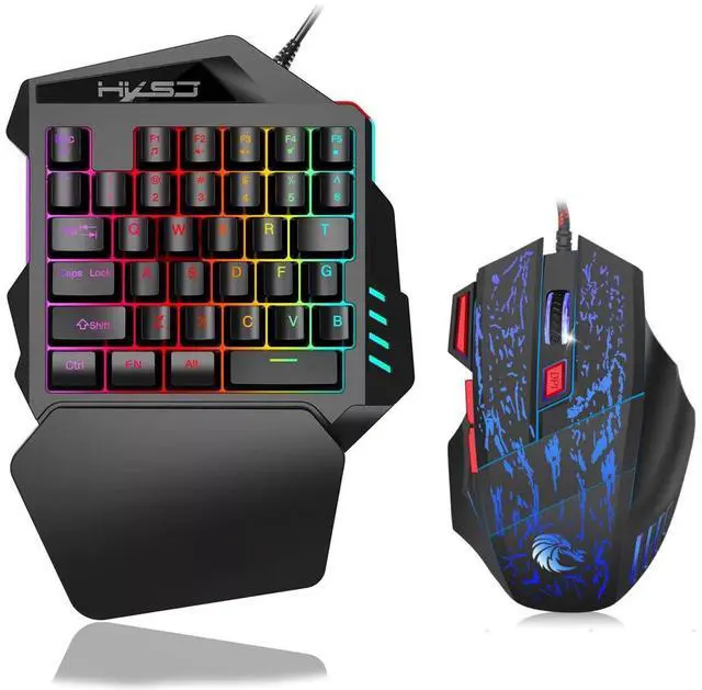 Main image of 35 Keys One Handed Gaming Keyboard and Mouse Combo Portable Mobile Gaming Keyboard for PUBG FPS Games, Compact PC Gamer Keyboard