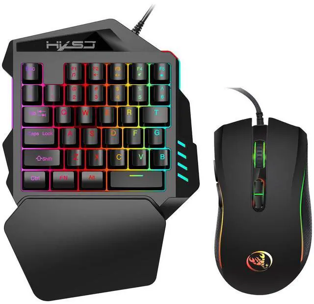 Main image of 35 Keys One Handed Gaming Keyboard and Mouse Combo Portable Mobile Gaming Keyboard for PUBG FPS Games, Compact PC Gamer Keyboard
