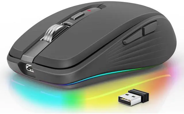 Main image of Wireless Mouse, 2.4GHz Bluetooth 5.1 Dual Mode Mouse, Silent Computer Mouse with 2400 DPI Precision, Ergonomic Portable Mouse for Laptop PC Office