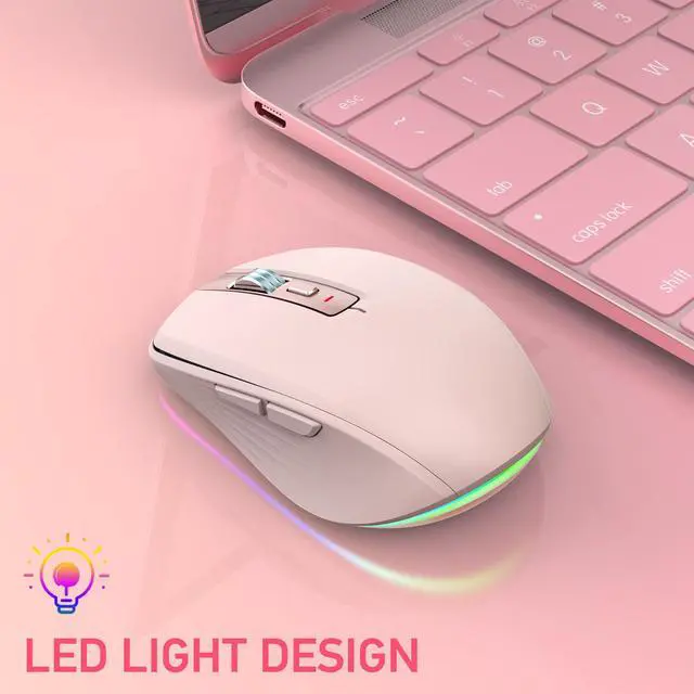 Alt view image 4 of 7 - Wireless Mouse, 2.4GHz Bluetooth 5.1 Dual Mode Mouse, Silent Computer Mouse with 2400 DPI Precision, Ergonomic Portable Mouse for Laptop PC Office