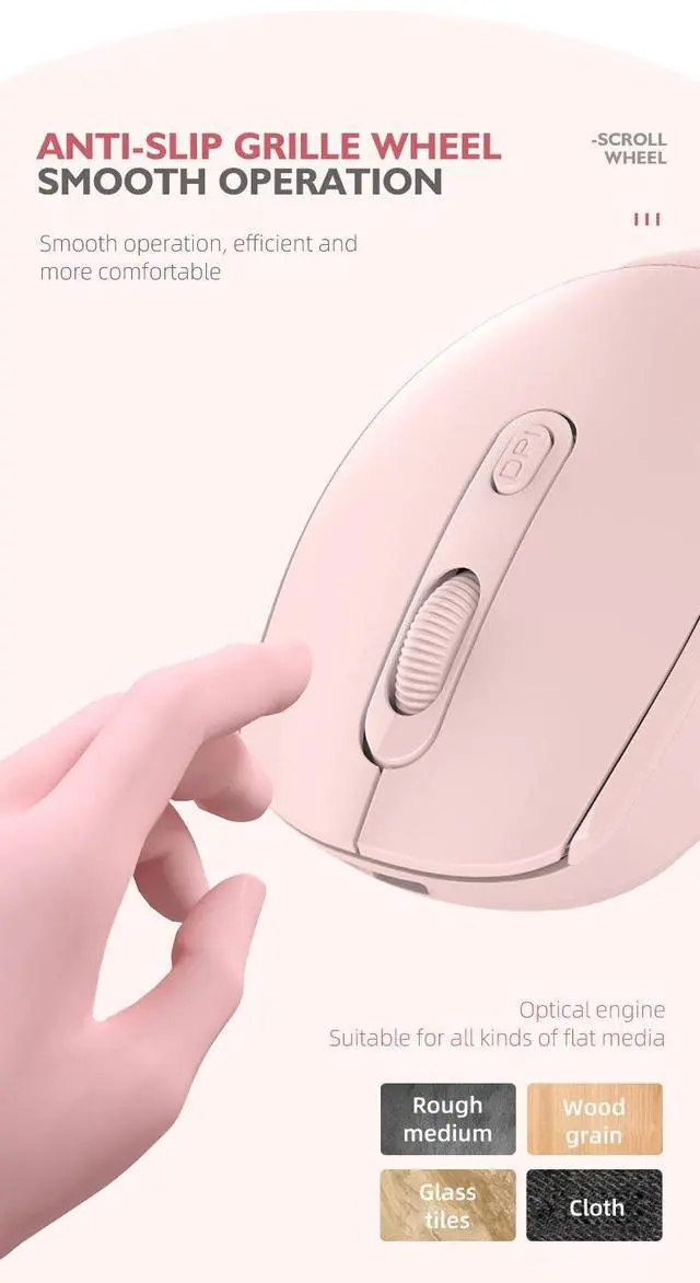 Alt view image 5 of 7 - Wireless Gaming Mouse, Bluetooth Dual Mode Rechargeable Mouse, Silent Click Colorful Macaron Mouse, Ergonomic Portable Computer Mouse for Laptop PC Office